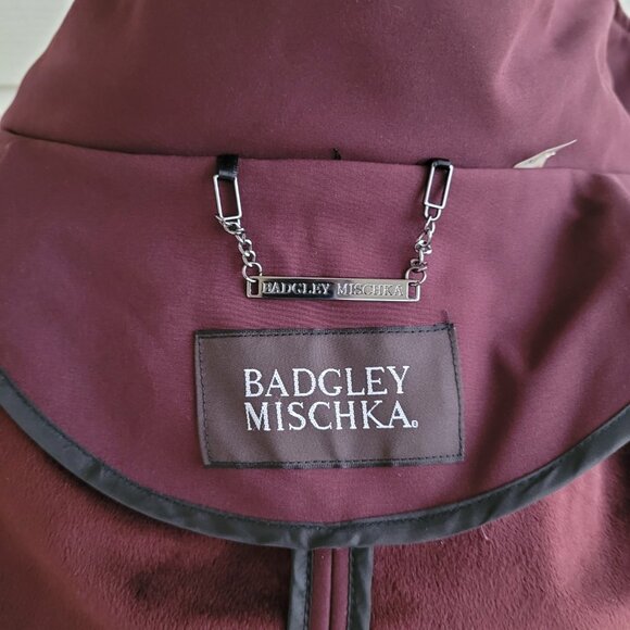 NWOT Badgley Mischka Paneled Thermotech Jacket Coat in Burgundy Style 66934 - Picture 13 of 16